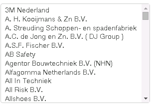 5.  Supplier list