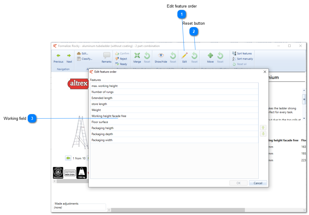 Edit feature order