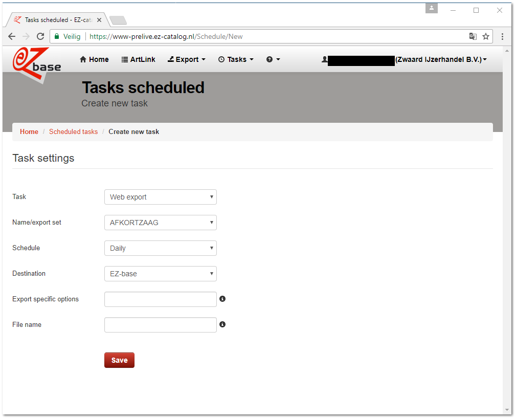 Create/edit scheduled tasks