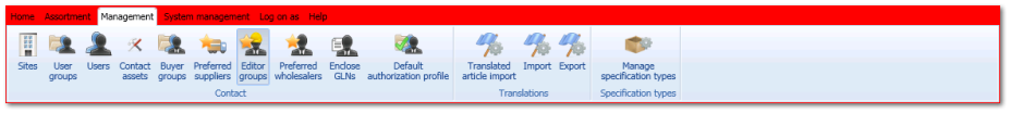 Management tab