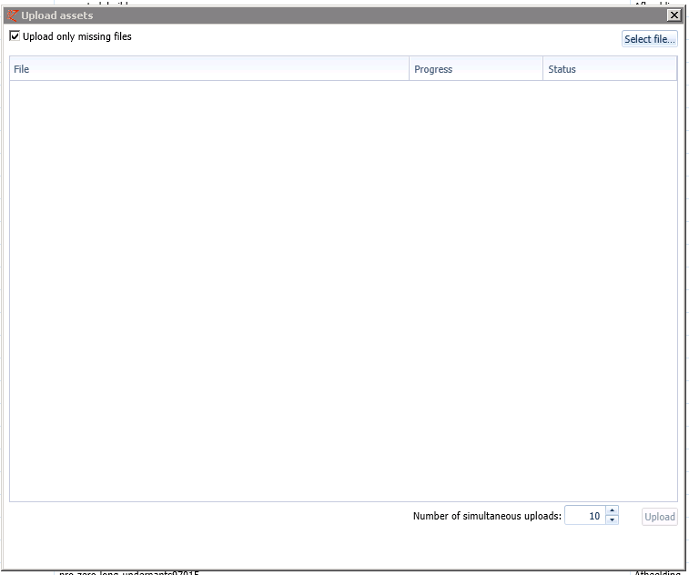 4. Upload assets field