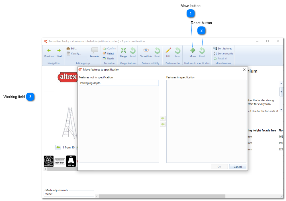 Features in specification field