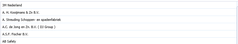 6. Available suppliers