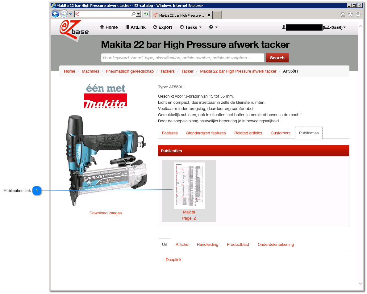 Publications tab