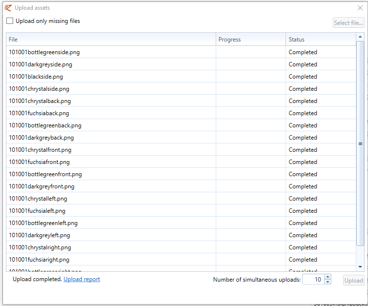 3. Upload assets field