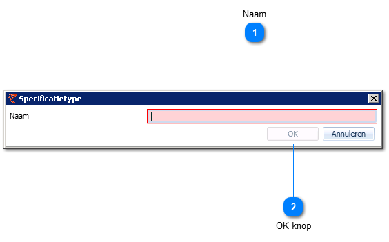 Specificatie type toevoegen en wijzigen