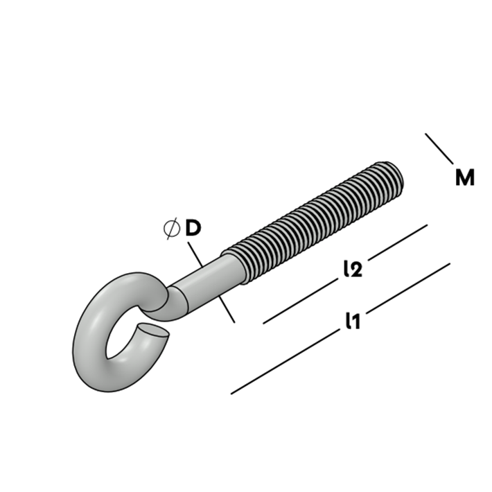 Afbeelding tekening GB schroefoog met metrisch draad