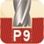 Korte 3-snijder, HSS-E PM, voor passing P9, DIN844K