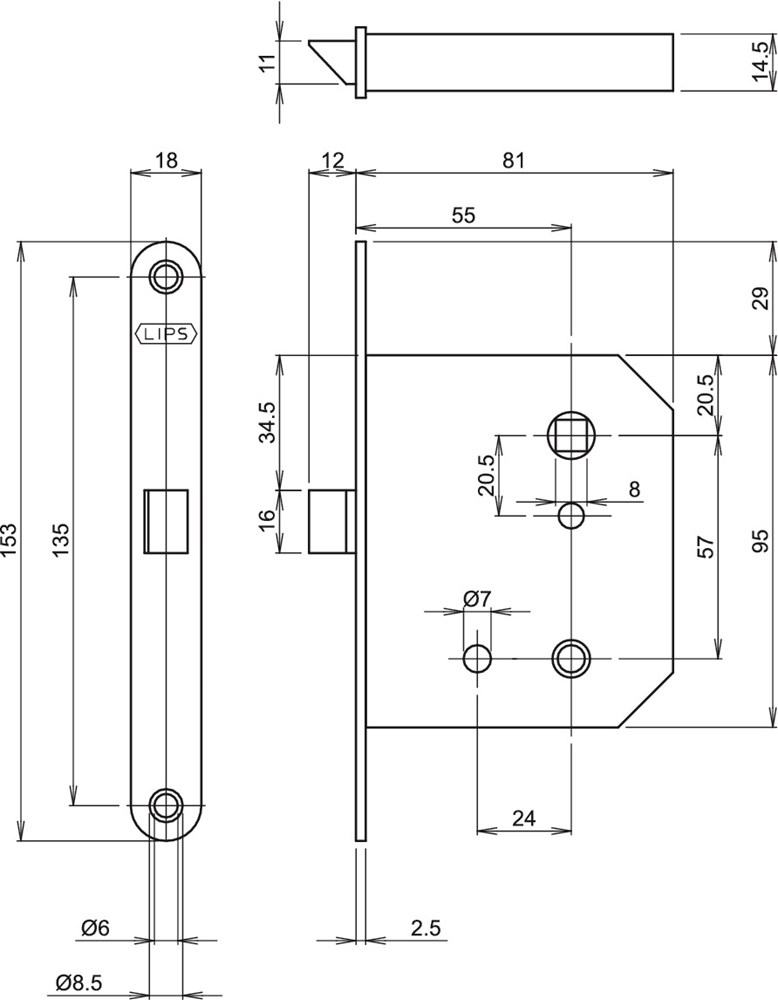 deurslot insteek loop lips-2 deurslot insteek loop lips-2