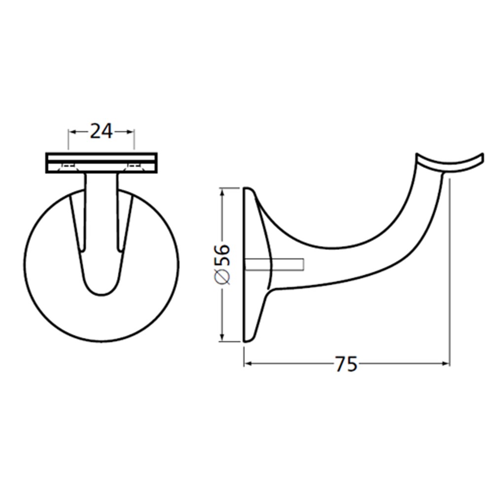 leuninghouder aluminium zwart hermeta-2 leuninghouder aluminium zwart hermeta-2