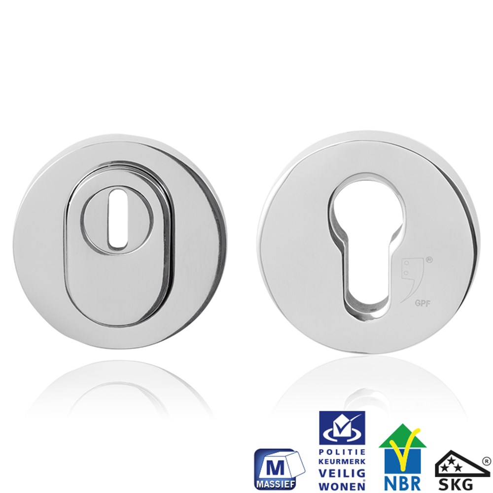 RVS gepolijst, Grijs, RVS, PC, Ja, set, Zakelijk & sportief, Ja, Veiligheidsrozet inclusief bevestiging voor deurdikte 40mm en 56mm GPF939049199.jpg