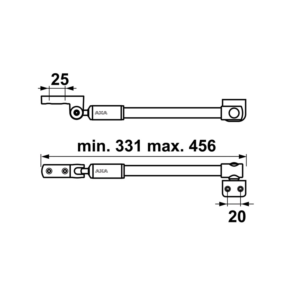 telescoop uitzetter staalgrijs/grijs axa-4 telescoop uitzetter staalgrijs/grijs axa-4