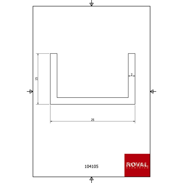 Afbeelding Roval Aluminium u-profiel