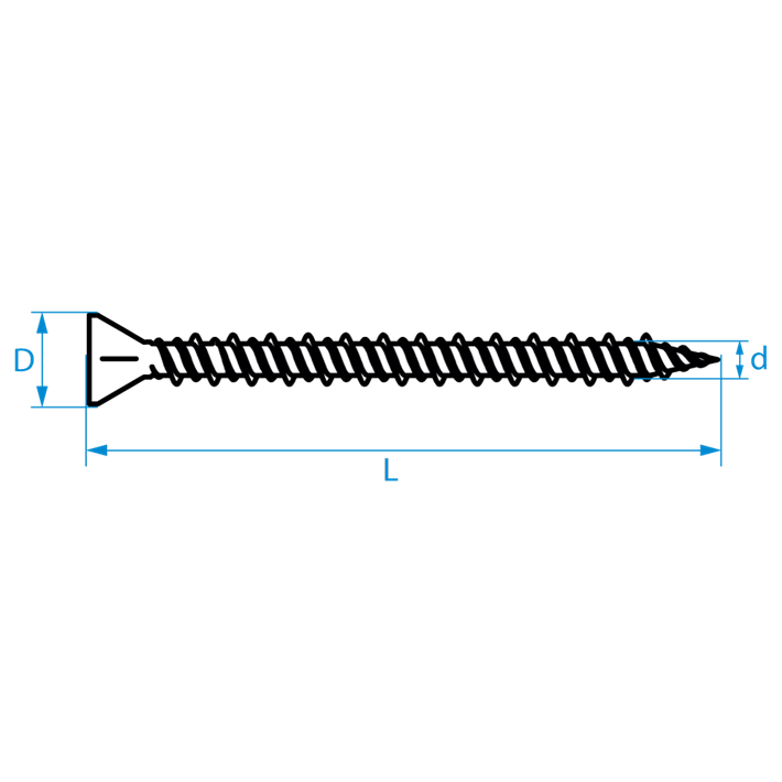 Snelbouwschroeven hi-lo draad type Fermacell tekening | Drywall screws hi-lo thread type Fermacell drawing | Schnellbauschrauben hi-lo Gewinde Typ Fermacell Zeichnung | Vis à fixation rapide filetage haut-bas type Fermacell plan