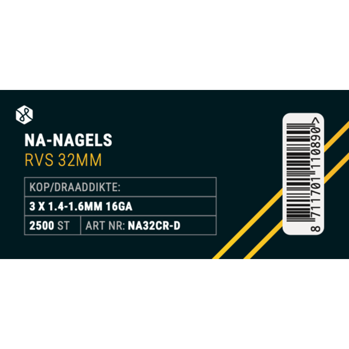 Afbeelding Union nagel NA32 RVS