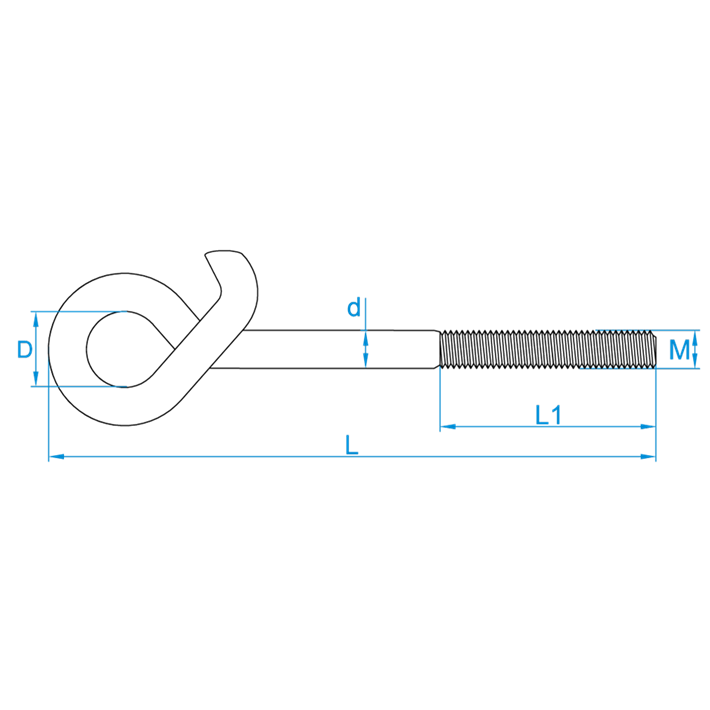 Veiligheidsschommelhaken metrisch tekening | Safety swing hooks metric drawing | Sicherheitsschaukelhaken mit Eisengewinde Zeichnung | Crochets de balançoire de sûreté métriques plan