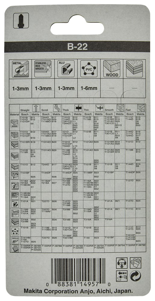 decoupeerzaagblad makita for bi-metal-3 decoupeerzaagblad makita for bi-metal-3