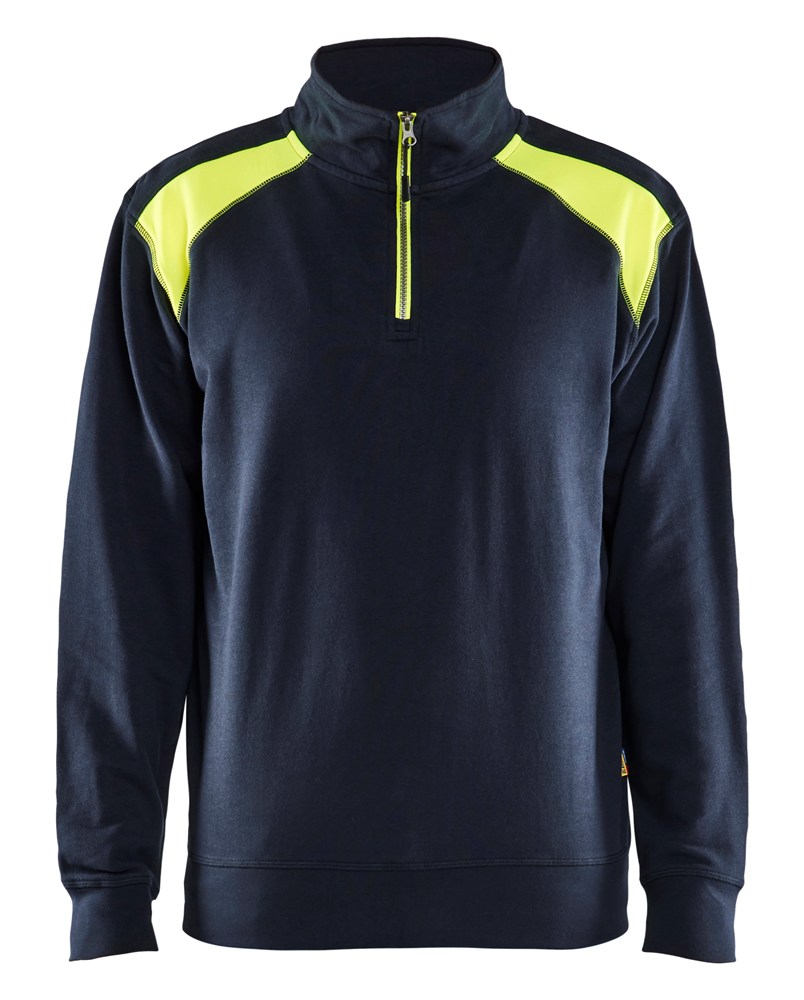 Afbeelding voor Sweatshirt bi-colour met halve rits 3353