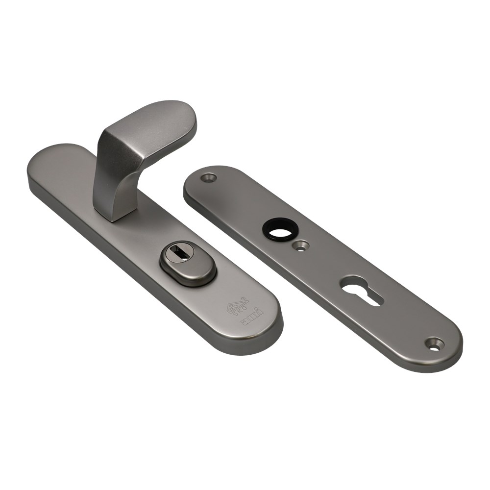 Afbeelding voor Veiligheids knop/kruk langschildgarnituur SKG*** kerntrekbeveiliging ovaal VHB 250/15 - 145 KT