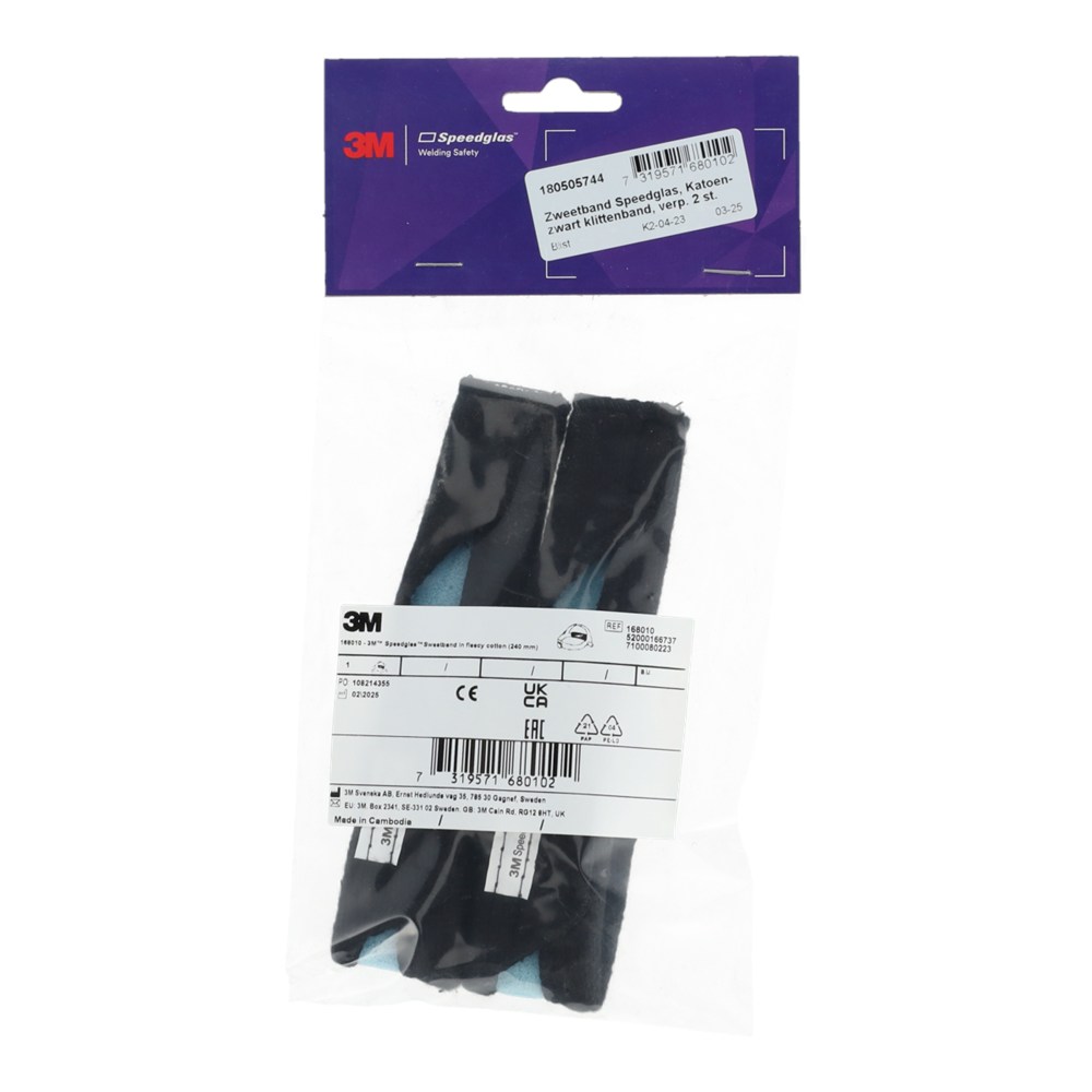 Afbeelding voor Zweetband Speedglas fleece en klittenband zwart per set (2 stuks)