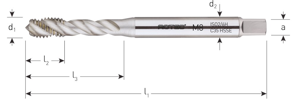 Afbeelding voor HSS-E Machinetap, metrisch, DIN 371, blind 320C