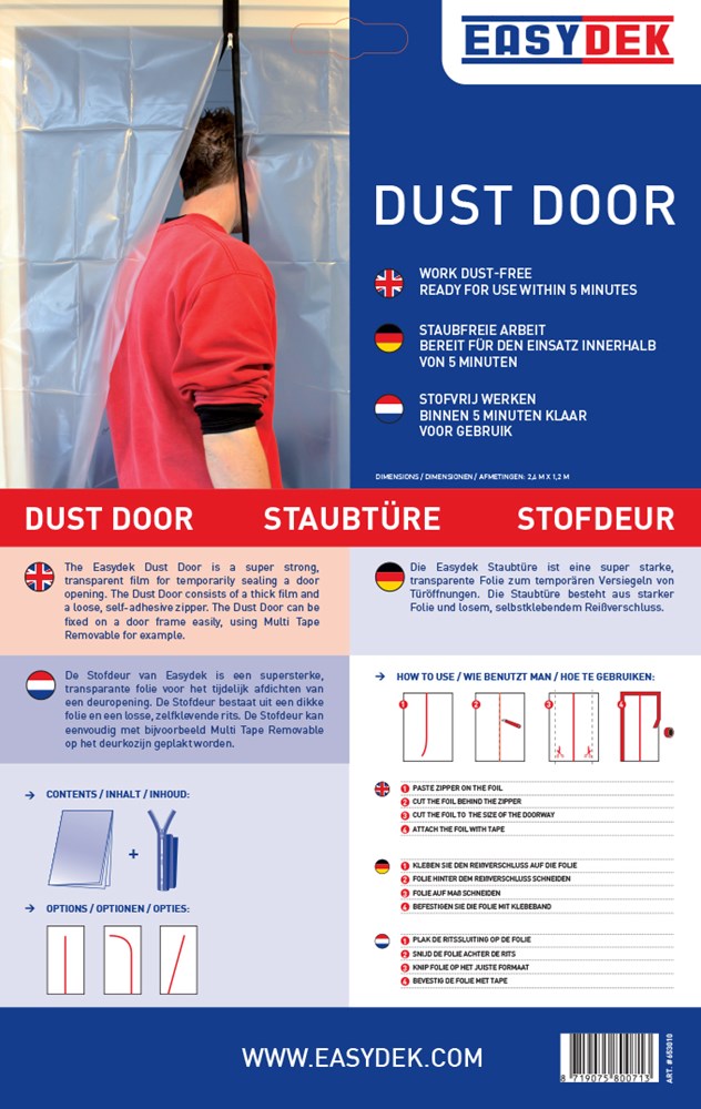 Afbeelding voor Stofdeur met rits 2.4x1.2mtr