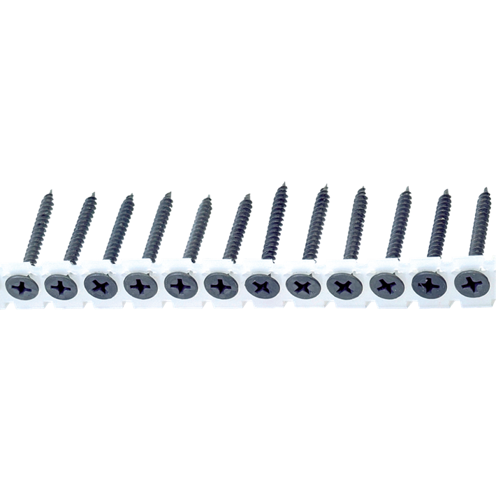 Snelbouwschroeven op band fijne draad type S trompetkop | Drywall screws collated fine thread type S bugle head | Schnellbauschrauben auf Band Feingewinde Typ S Trompetenkopf | Vis à fixation rapide sur bande filetage fin type S tête trompette