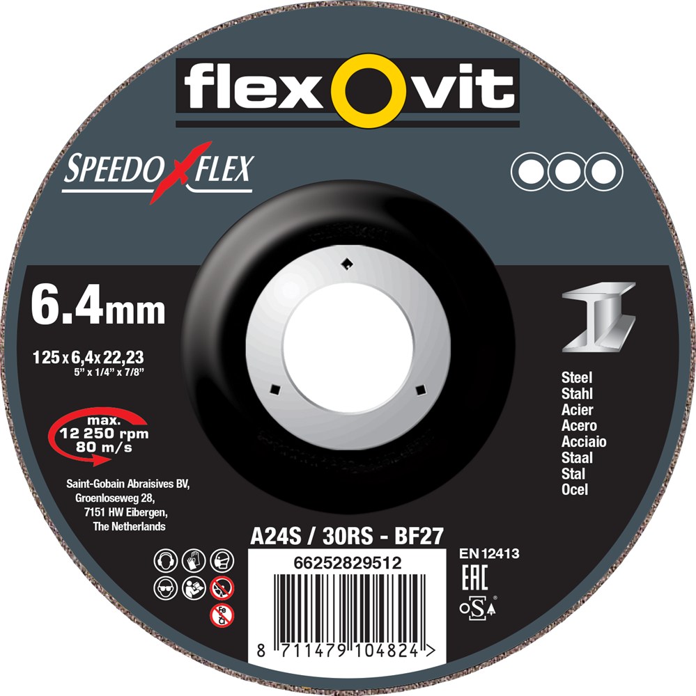 AFBRAAMSCHIJF SPEEDOFLEX A24/30RS 125X6,4X22,2MM