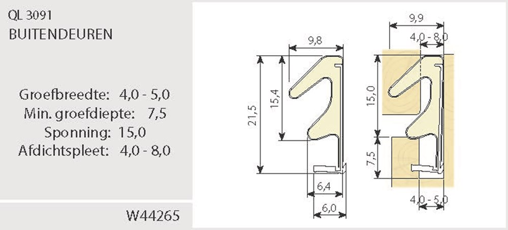 kaderprofiel houten buitendeur q-lon-2 kaderprofiel houten buitendeur q-lon-2
