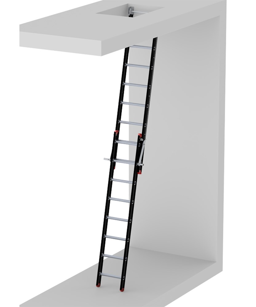 Afbeelding voor: Liftmachinekamerladder 2-delig, aluminium gecoat