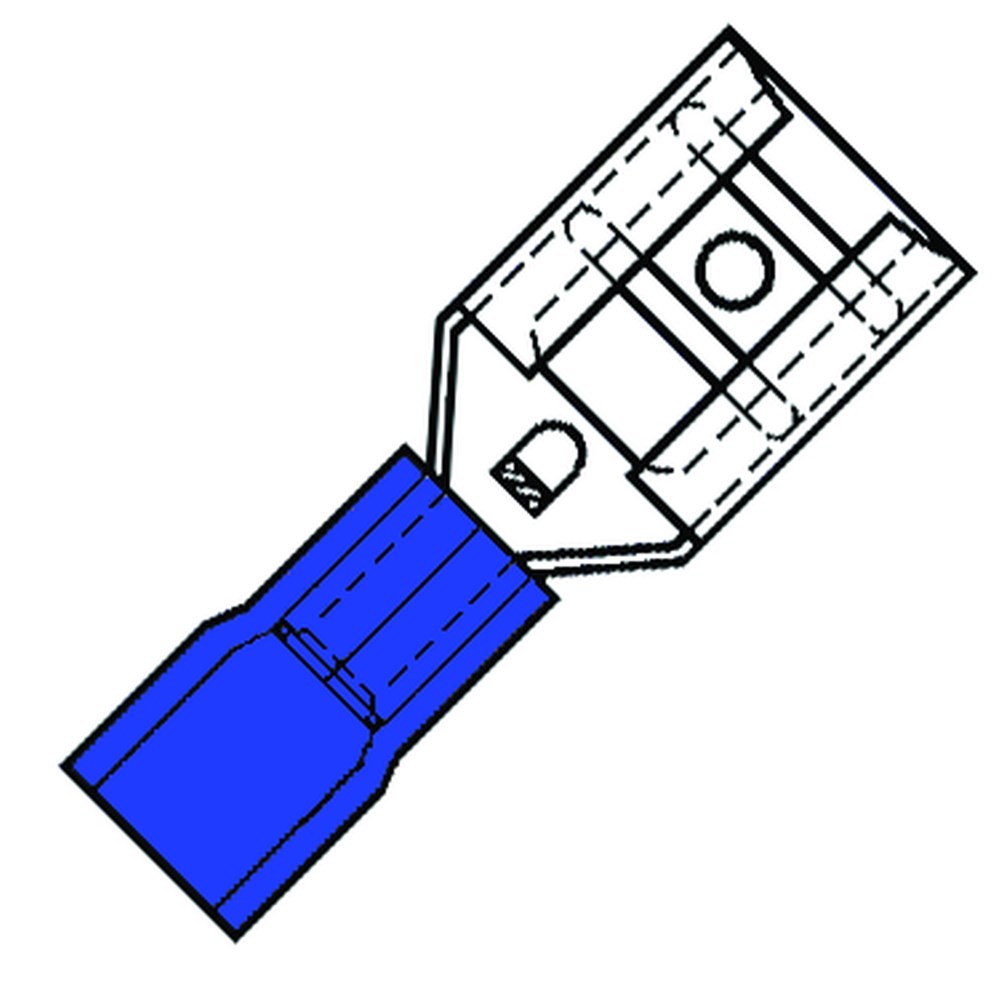 kabelschoen vlakstekerhuls geisol. blauw-1 kabelschoen vlakstekerhuls geisol. blauw-1