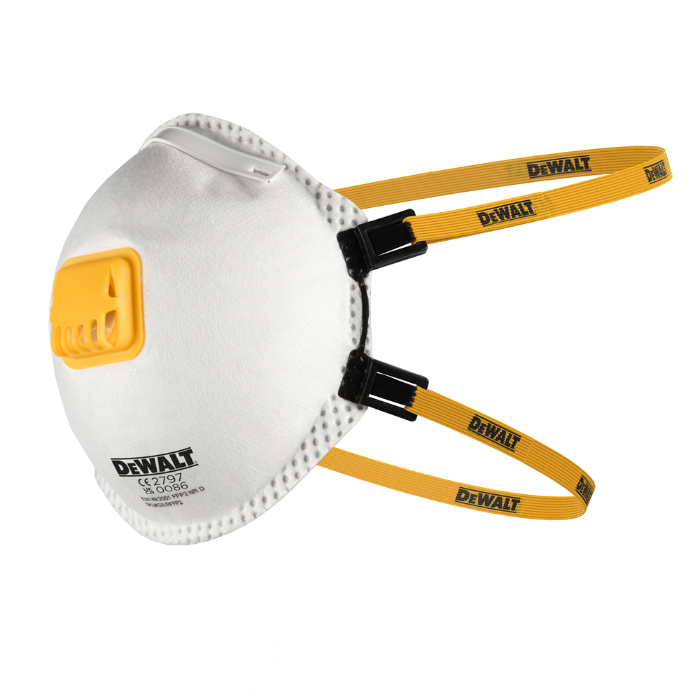 DeWalt FFP2 Respirator with Valve Pk 5