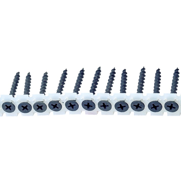 Snelbouwschroeven op band grove draad type C trompetkop | Drywall screws collated coarse thread type C bugle head | Schnellbauschrauben auf Band Grobgewinde Typ C für Holzprofielen | Vis à fixation rapide sur bande filetage écarté type C tête trompette