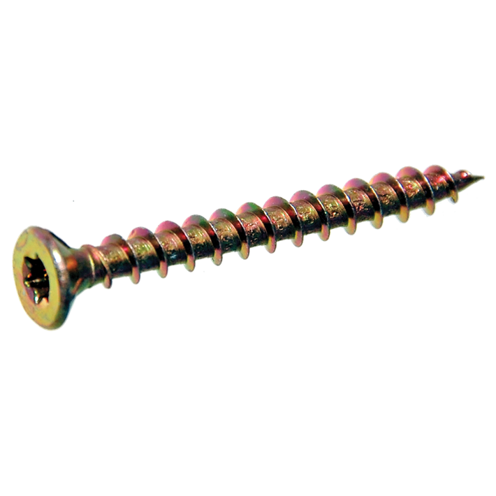 Spaanplaatschroeven platkop Torx geelverzinkt | Chipboard screws countersunk head Torx yellow zincplated | Spanplattenschrauben Senkkopf Torx gelbverzinkt | Vis à bois tête fraisée Torx zingué jaune