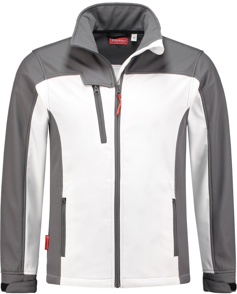 WORKMAN SOFTSHELL JACK WHITE/GREY /L (1)