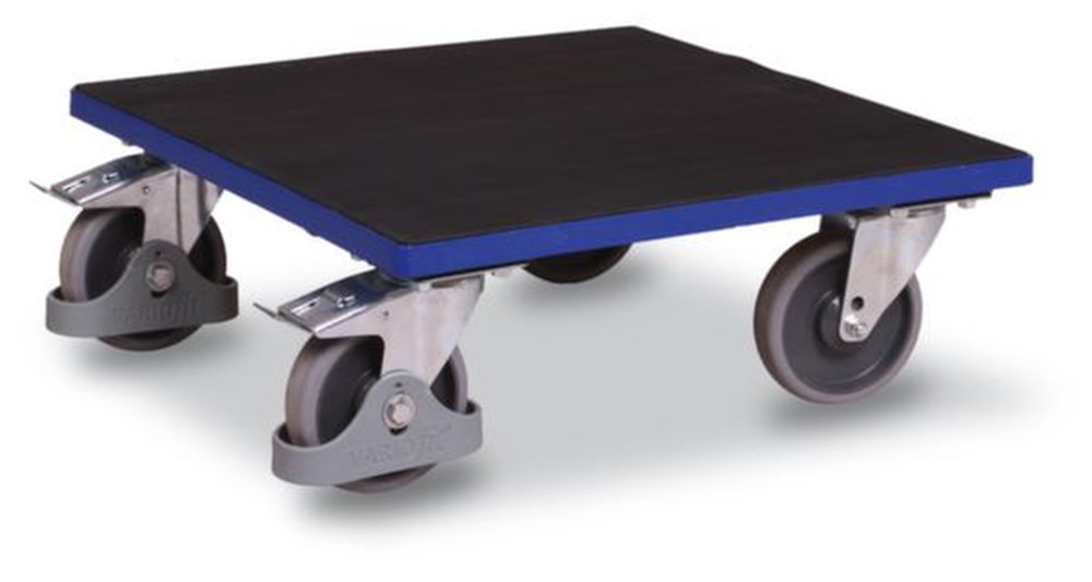 onderwagen voor kratten, 400 kg, nee, 500 mm, 500 mm, houten plaat met rubberen laag, staal, nee, rubber, 4 stuks, RAL5010 gentiaanblauw, 13 kg i0000017383.jpg