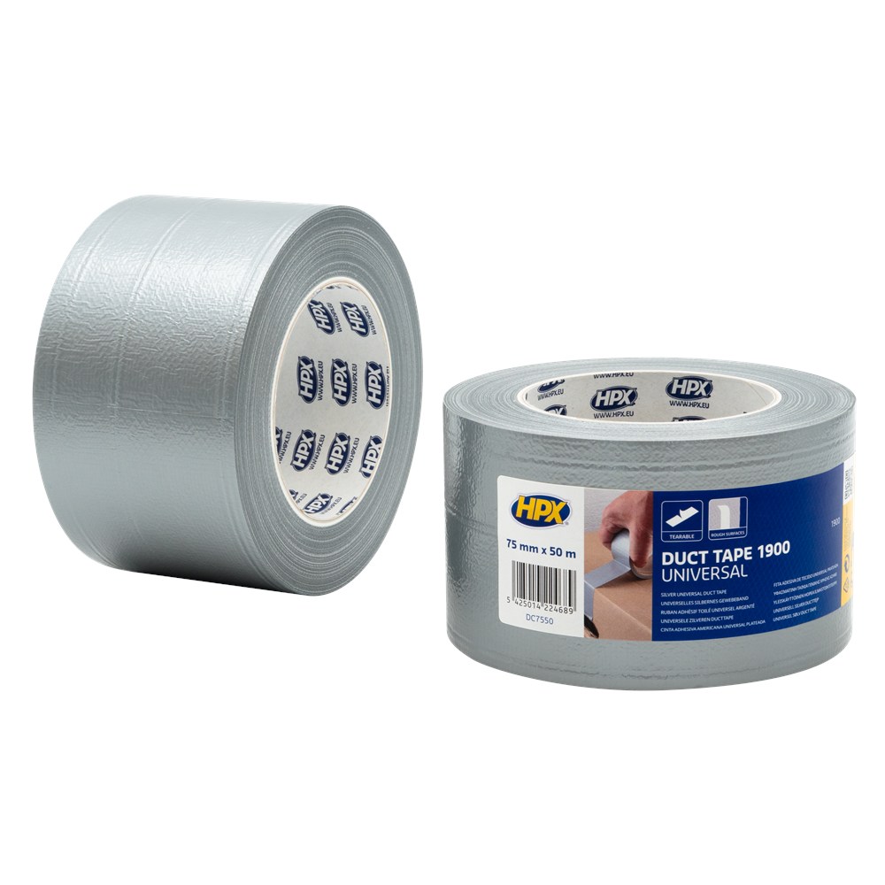 HPX ducttape 1900 zwart 75mm rol 50 meter (1)