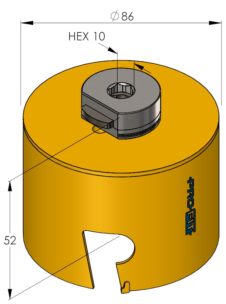PROFIT MULTI PURPOSE GATZAAG Ø 86 MM , MET GEINTEGREERDE ADAPTER, MET EURO-HANGER PROFIT MULTI PURPOSE GATZAAG Ø 86 MM , MET GEINTEGREERDE ADAPTER, MET EURO-HANGER