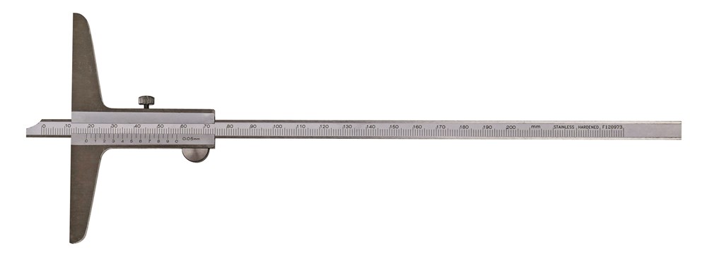 Praz. Tiefen-Messschieber DIN862 500x150 mm,INOX matt. 1/50mm Praz. Tiefen-Messschieber DIN862 500x150 mm,INOX matt. 1/50mm