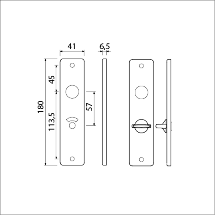 T-180-41 rh wc 5X57 knop klein