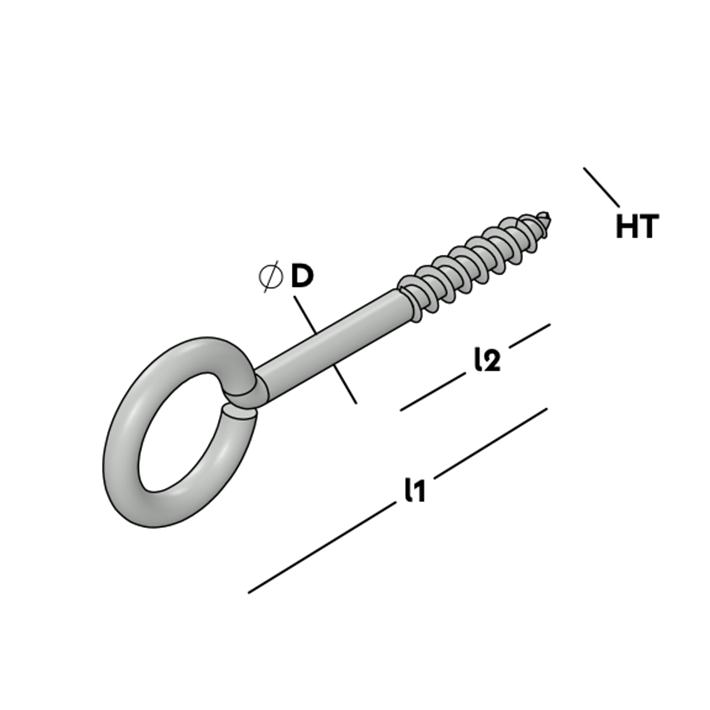 Afbeelding tekening GB schroefoog houtdraad ev