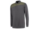 TRICORP Polosweater Bicolor d.grijs/army XS 302004 302004darkgreyarmyside.png