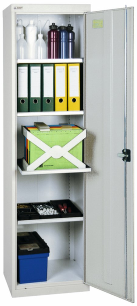 magazijn/werkplaats, vleugeldeur, uittrekbare legborden, 35 kg, 4 stuks, 35 kg, RAL7035 lichtgrijs, RAL7035 lichtgrijs, poedercoating, poedercoating, cilinderslot, sokkel, staal, 25 mm, verzinkt, ja, nee, 70 %, 105 °, draaigreep, nee, 50 kg, 1 st i0000094548.jpg