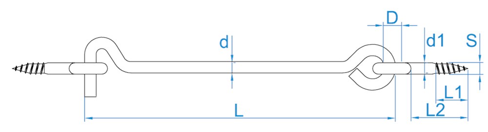 Afbeelding voor Windhaken met 2 schroefogen (ijzer gegalvaniseerd) 060