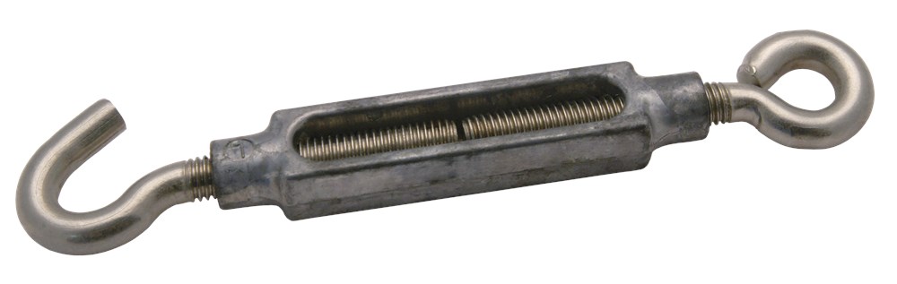 Spanschroef met haak en oog, rvs A2