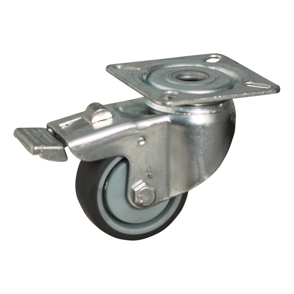 zwenkwiel grijs rubber met rem-2 zwenkwiel grijs rubber met rem-2