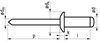 Blindklinknagel aluminium/staal open type/bolkop