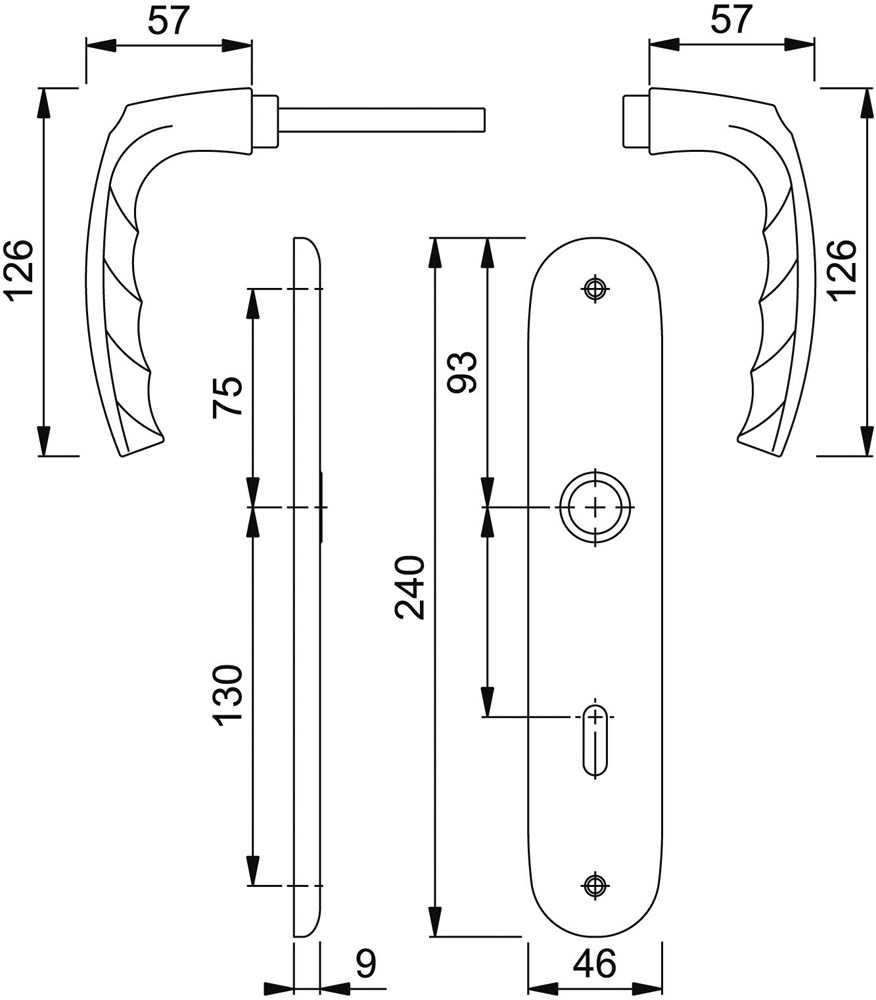 deurkrukgarnituur aluminium f1 hoppe-3 deurkrukgarnituur aluminium f1 hoppe-3