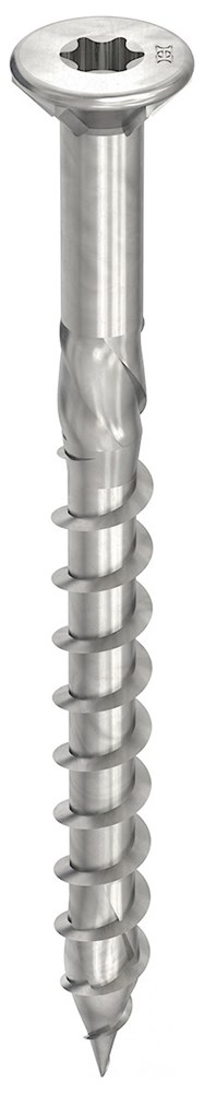 Vlonderschroef platverzonken kop torx, rvs A4