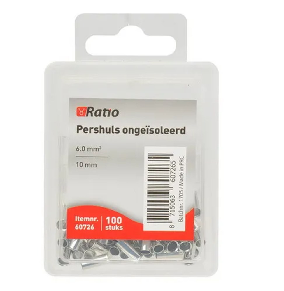 Afbeelding voor Adereindhuls, ongeïsoleerd